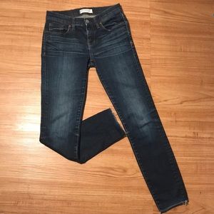 Madewell skinny jean sz 25 25x27.5 raw hem stretch